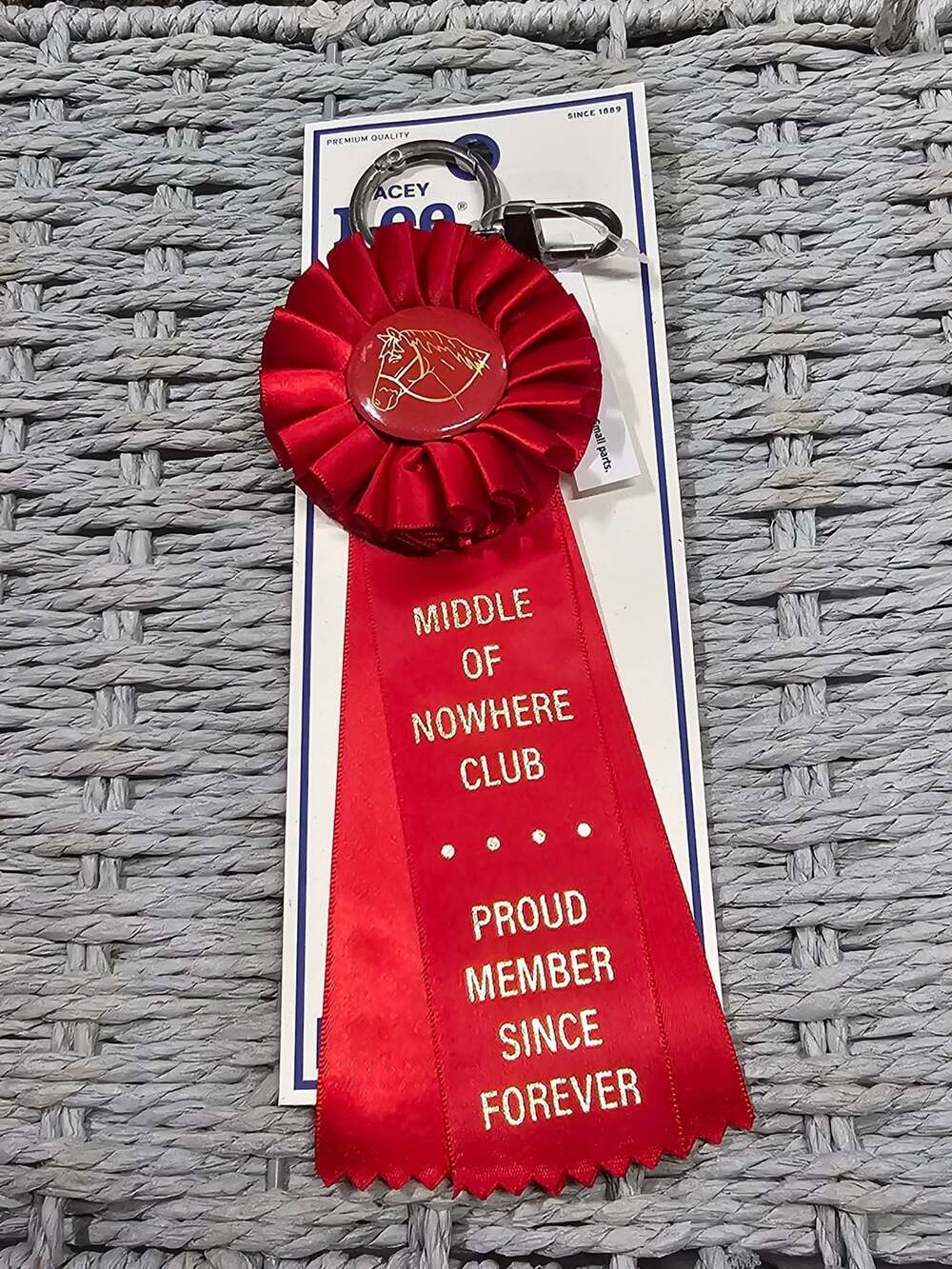 Kacey Lee Horse Rosette Bag Charm Red
